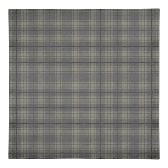 Dark Gray Plaid 10" x 10" Cotton Twill Napkin